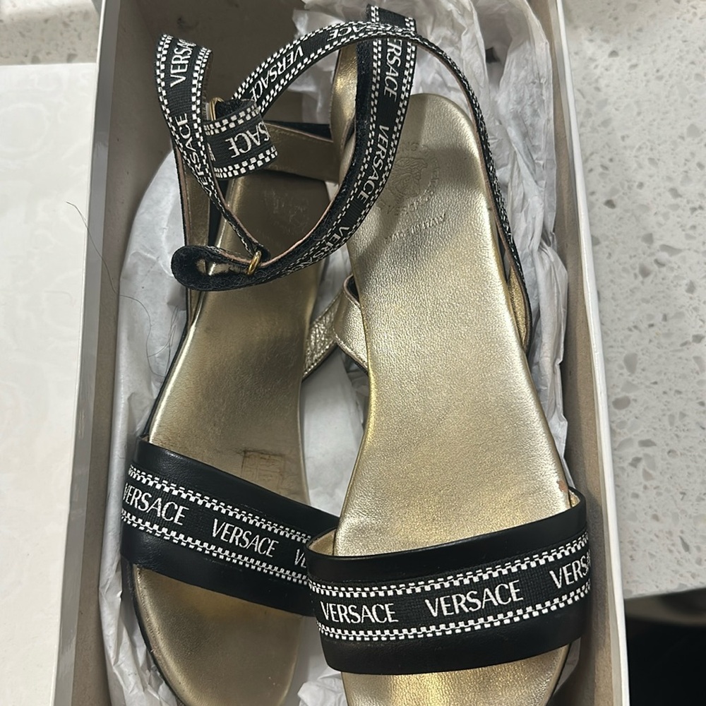 Versace Black and Gold Sandals